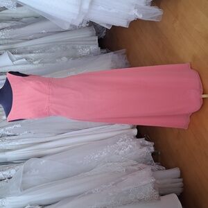 Coral chiffon dress